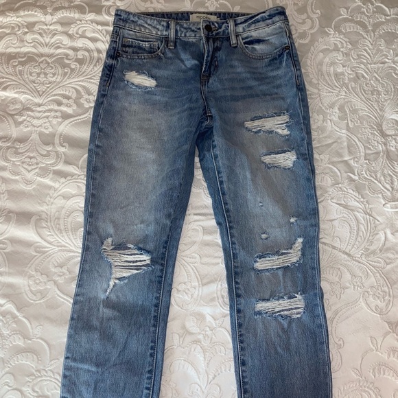 Hidden Los Angeles Jeans Hidden Distressed Low Rise Straight Jeans